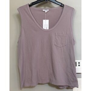James Perse Standard Iris Tank Top Size 4‎ Lilac Pocket Sleeveless Casual